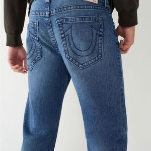 True Religion NWT Mens’ Ricky Relax Fit Straight Jeans 38/34 Dark Roper Wash